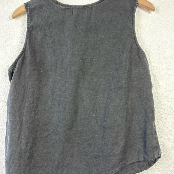 Vintage Willow lagenlook art to wear asymetrical linen black tank - Picture 7 of 8